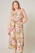 Twiggy Shell Floral Wide Leg Sleeveless Jumpsuit Curve